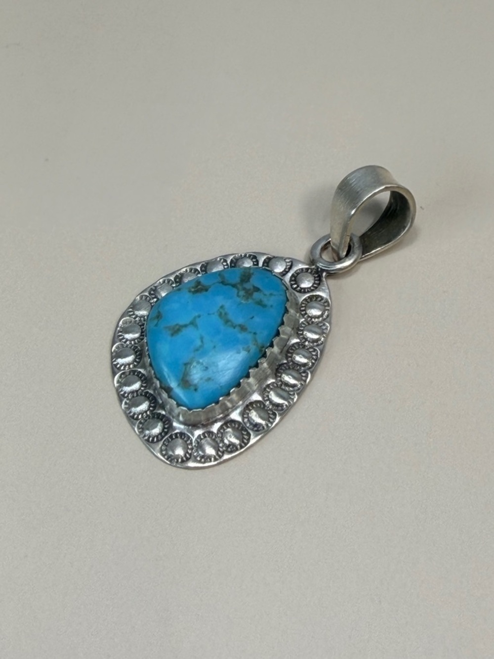 925 Sterling Silver Santa Maria Turquoise Pendant